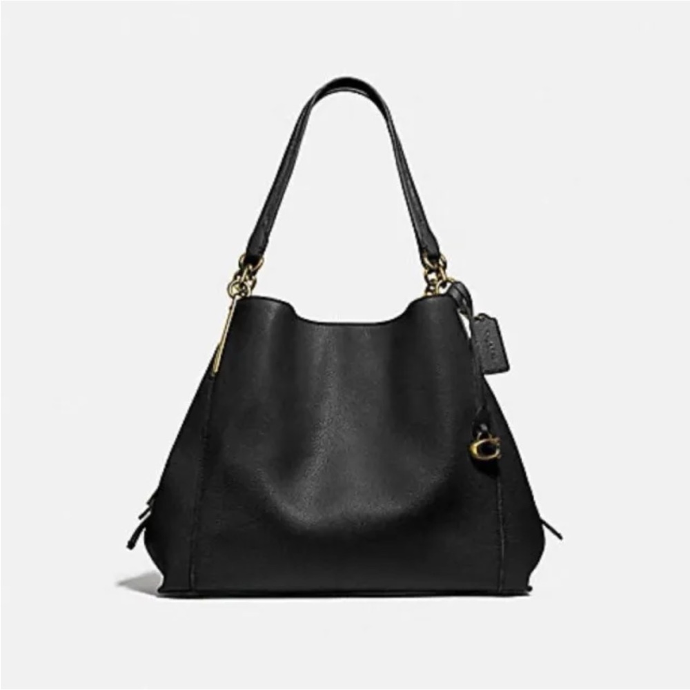 Coach Polished Pebbled Leather Dalton 31 Shoulder Bag… Gem